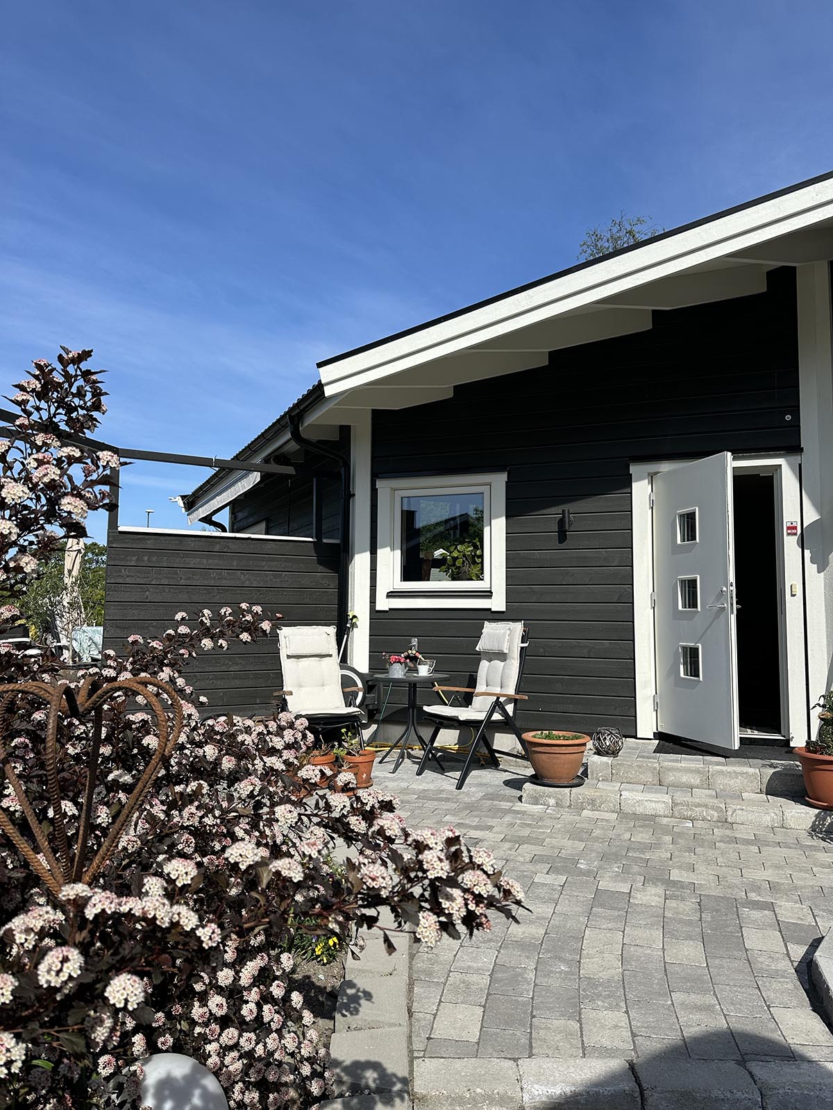 blommande trädgård