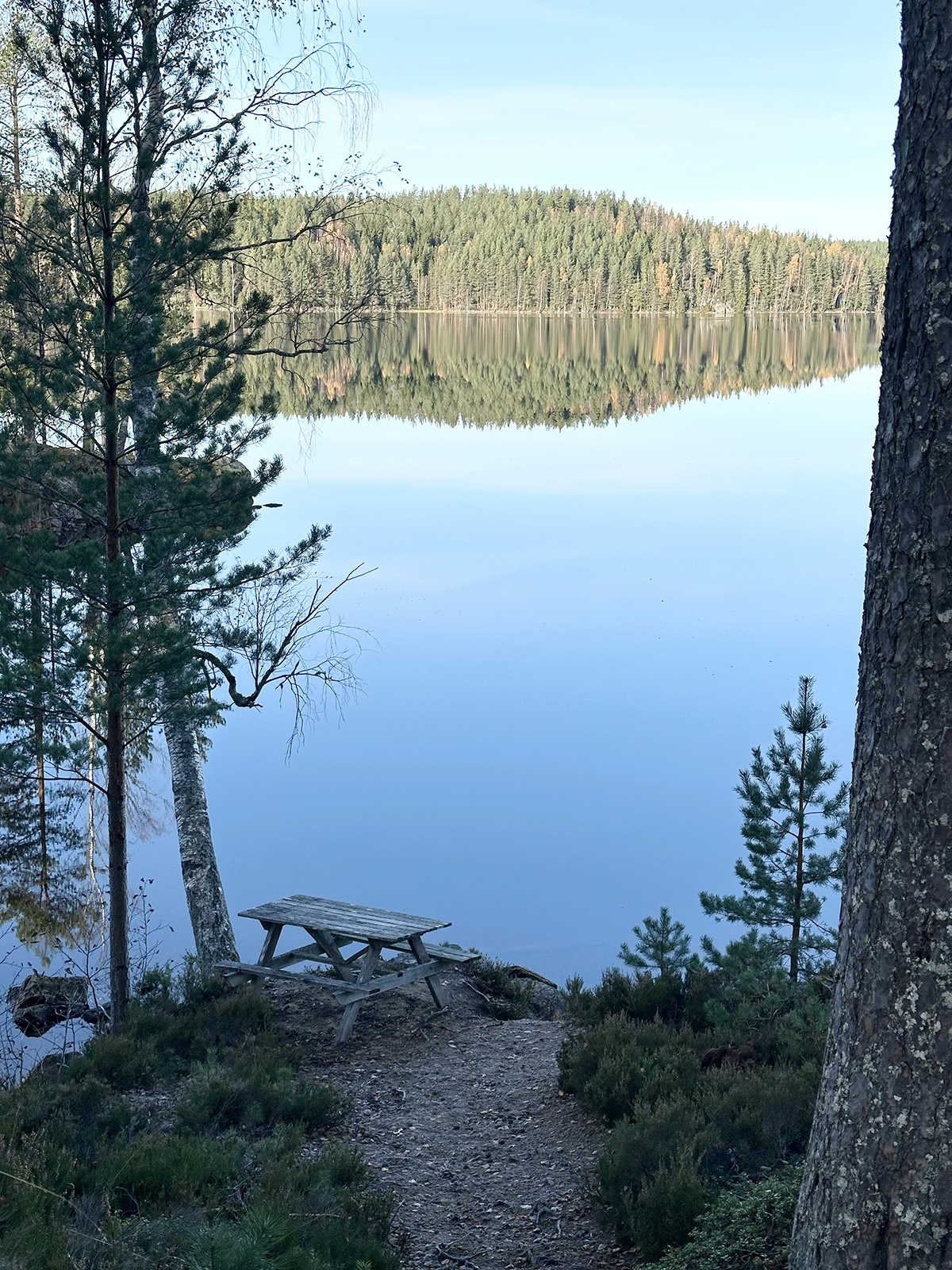 parkerade husbilen i becksvart mörker