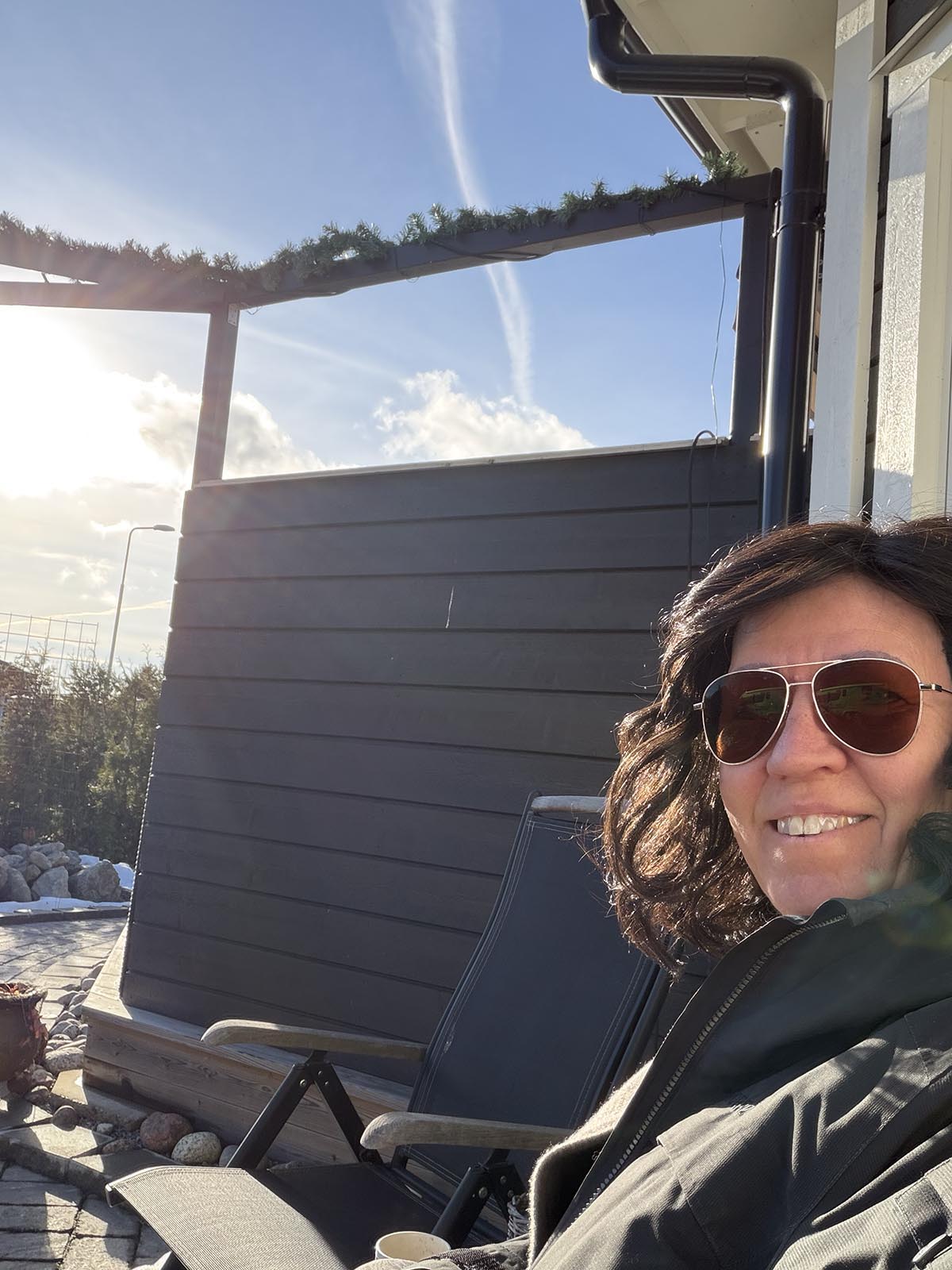 utefika med vårvintersol