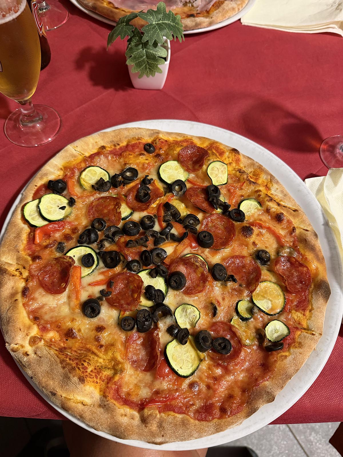 första kvällen i Italien